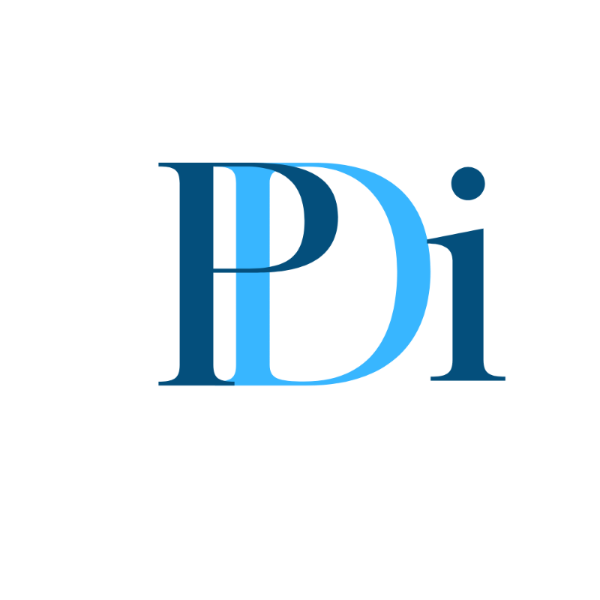 Blue 'PDi' logo on a white background